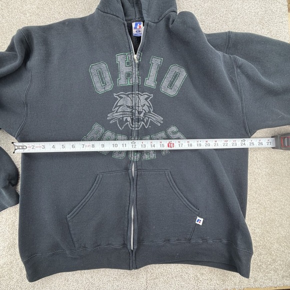 Vintage Ohio Bobcats Sweatshirt Hoodie Full Zip Mens XL Black NCAA 90s - Picture 6 of 7